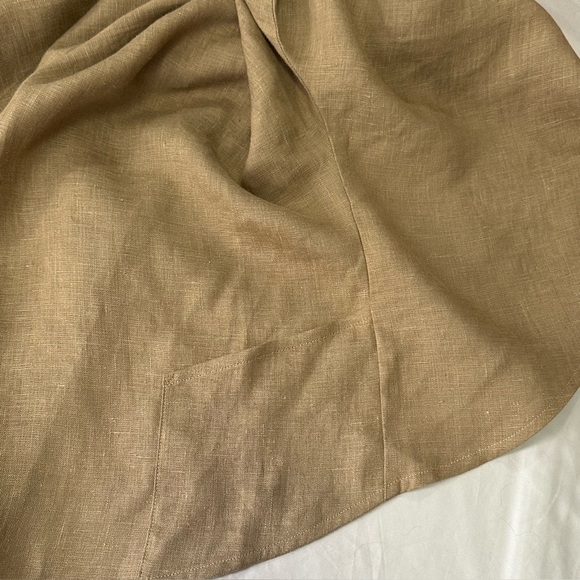 The Heavy Linen Maybe Wrap Collection Lightweight Open Jacket In Ginger M/L - Picture 9 of 12